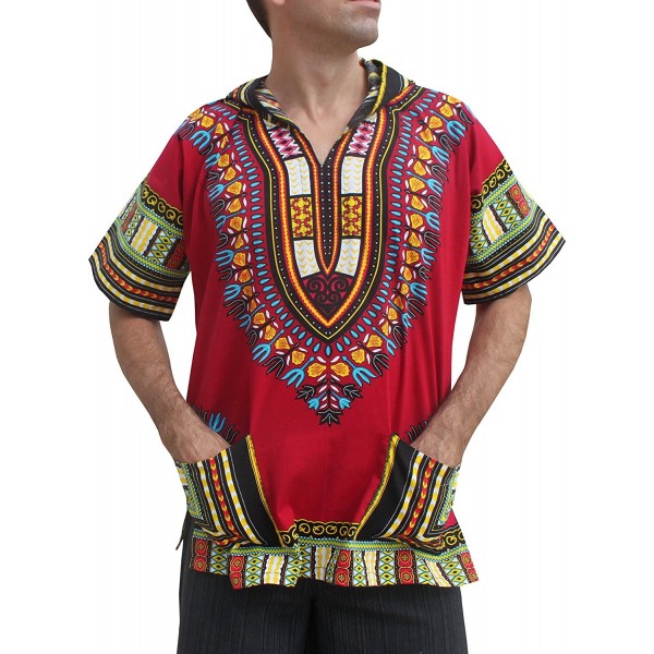 Dashiki Light Hoody In Bright Colors Festival Party Shirt Short Sleeve ...