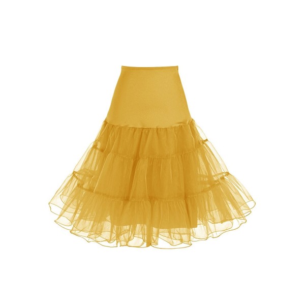 1950s Women Vintage Rockabilly Petticoat Skirt Tutu Underskirt - Gold ...