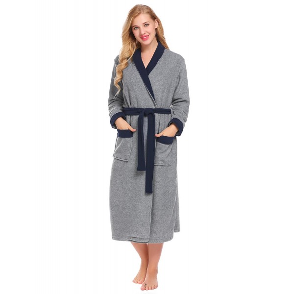 L'amore Unisex Warm Plush Bathrobe Fleece Kimono Robe For Winter S-XXL ...