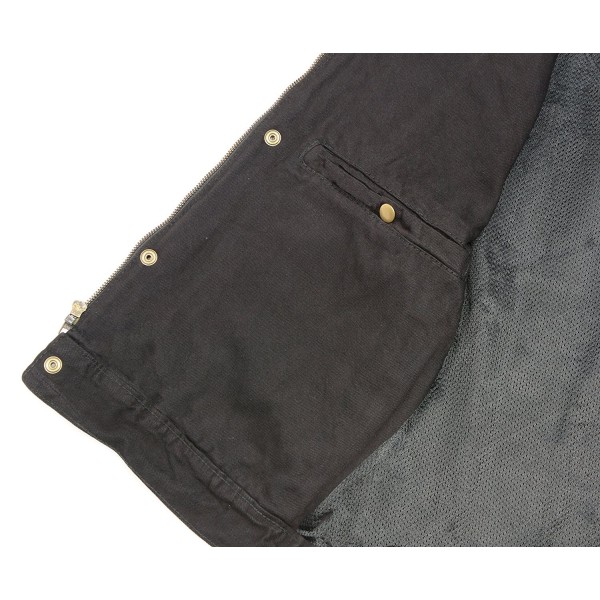 Men's Concealed Snap Denim Club Vest w/Hidden Zipper - C7186WZ9EOZ