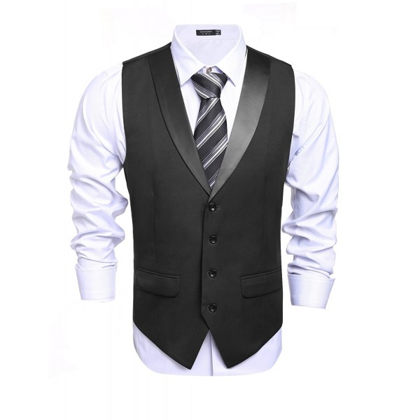 Men's Business Suit Vest Slim Fit Casual Skinny Dress Waistcoat For ...