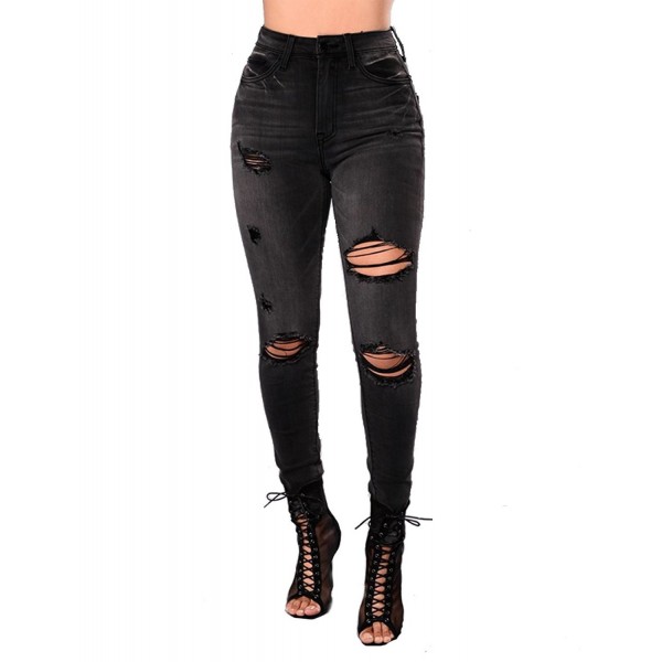 black high waisted ripped jeans