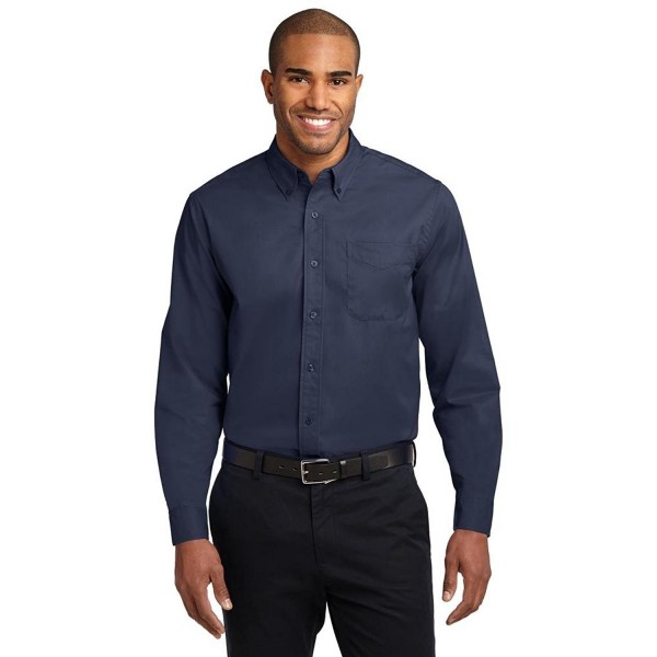Men's Long Sleeve Wrinkle Resistant Easy Care Shirts in Regular- Big ...