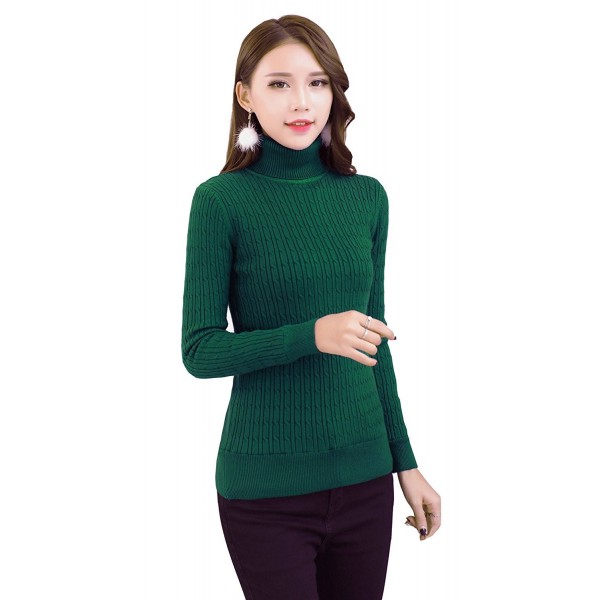 Women long sleeve Button Down Soft Knit Cardigan Sweater - Darkgreen ...