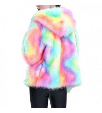 Women's Faux Fur Coat Long Sleeve Winter Warm Fluffy Wrap Jacket ...