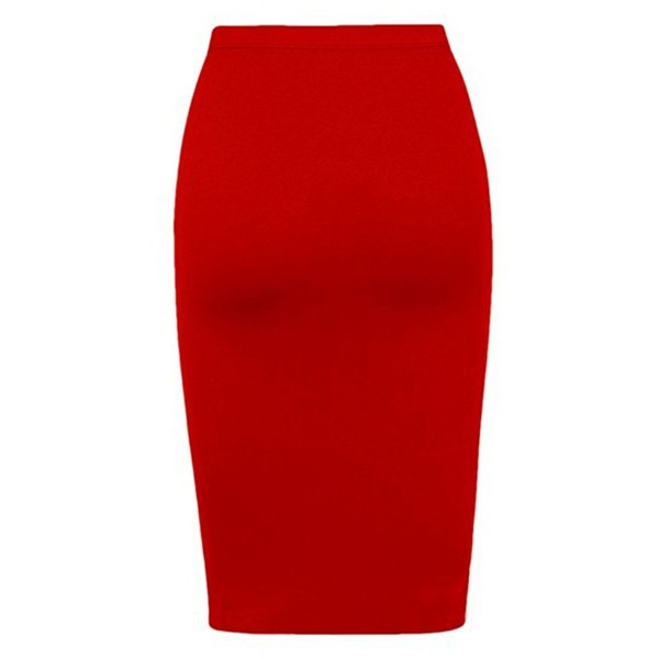 Women's High Waist Stretch Knee Length Bodycon Bandage Pencil Skirt ...