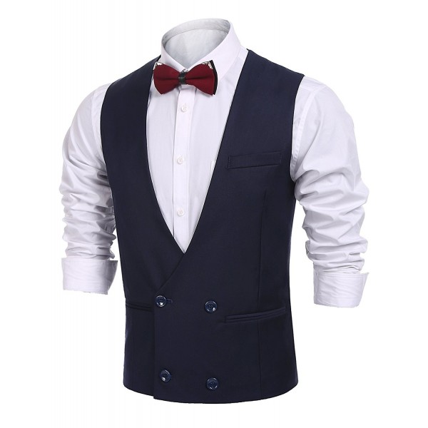 Men's Double-Breasted Jacket Business Dress Suit Vest Patchwork ...
