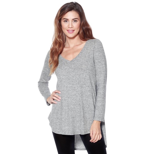 Alexander + David A+D Womens Casual V-Neck Brushed Pullover Sweater Top ...