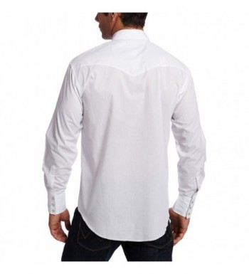 Men's Big & Tall Sport Western Snap Long Sleeve Shirt - White - C2116EJKVF7
