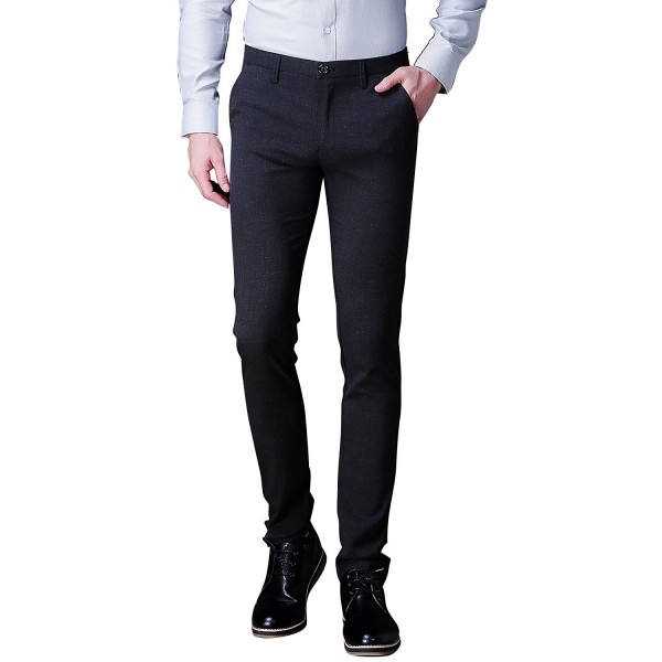 Men's Flat Front Suit Separate Pant Slim Fit Formal Work Pant - 062dark ...