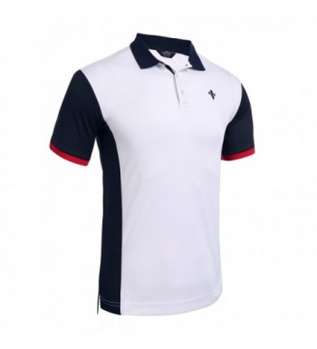 Men's Casual Contrast Color Classic Short Sleeve Performance Polo Shirt ...