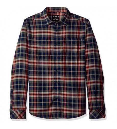 Men's Yarn Dyed Chambray Shirt - Navy - C0123Y0R4KX