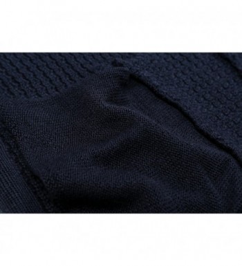 Cardigan For Men Wool Zip up Sweater - Navy Blue - CT12NBA92IT