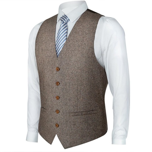 Men's Unique Advanced Custom Tweed Vest Skinny Wedding Dress Vest ...