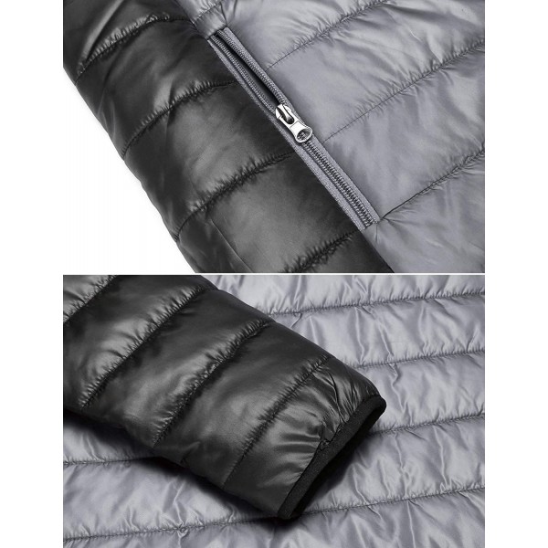 Mens Hooded Puffer Down Jacket Insulated Windproof Winter Coat - Grey ...