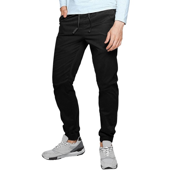 Men's Chino Jogger Pants Casusal Workout Trousers Slim Fit Sweatpants ...