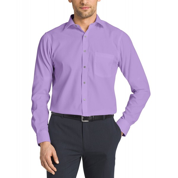 Mens Dress Shirts Regular Fit Solid Pincord Spread Collar - Lilac ...