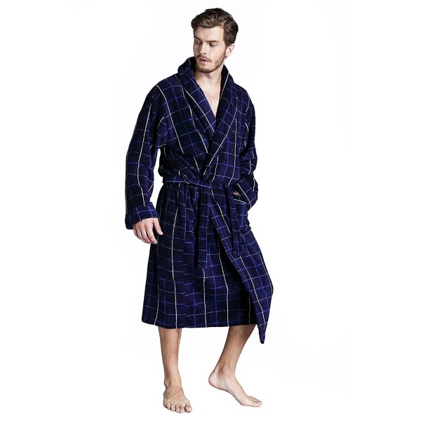 Men's Premium Coral Fleece Robe- Long Classic Bathrobe - C618698AKDW
