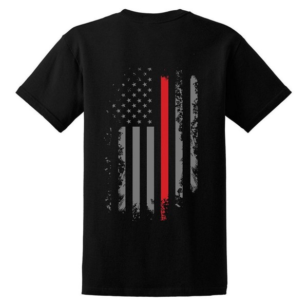 Men's Thin Red Line Firefighter American Flag Shirt - C1185KGRC72