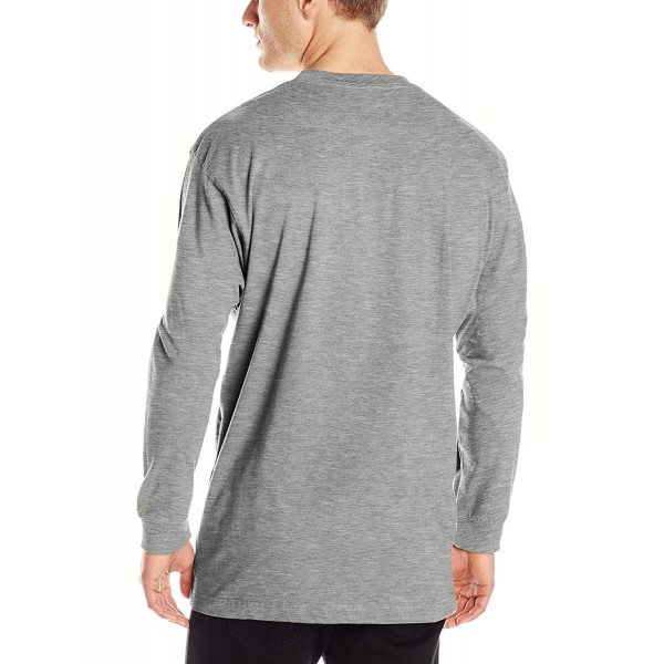 Men's Heavyweight Long Sleeve Pocket Tee - Grey - CD11DGU5O2H