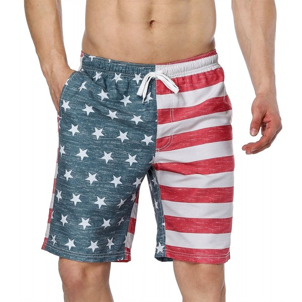 Men's Swim Trunks USA American Flag Beach Board Shorts - American Flag1 ...